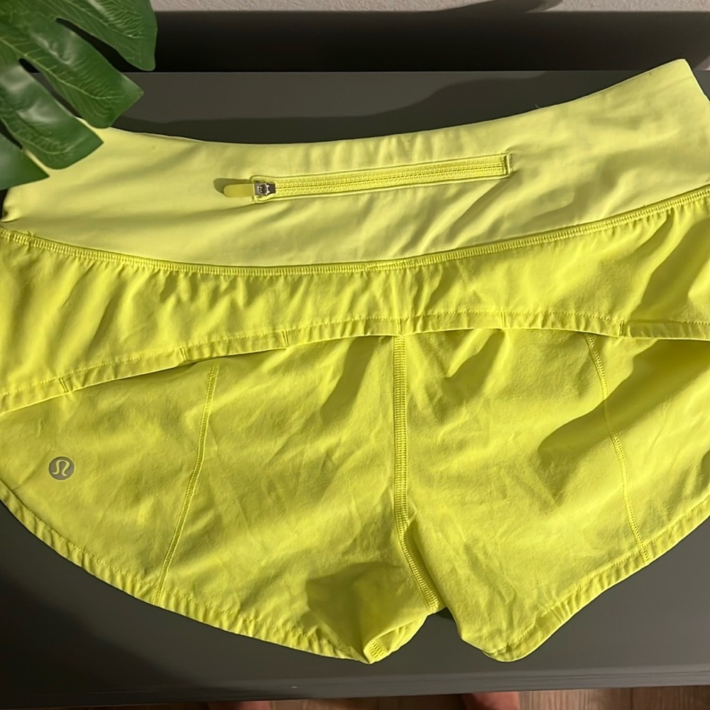 Neon Lulu running shorts